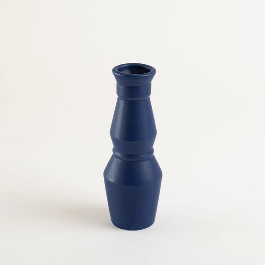 Vaso de Cerâmica Geométrico Marinho