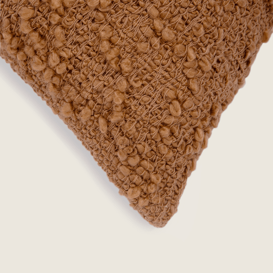 Capa de Almofada com Textura Bouclé Duo Mostarda 45x45 - Clocasa | Além do Conforto