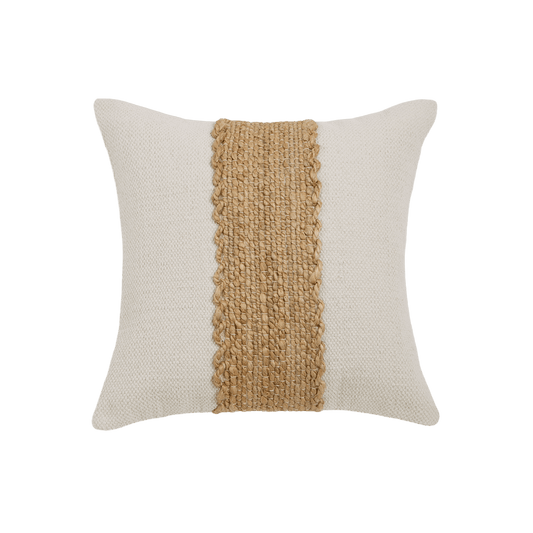 Capa de Almofada Quadrada com Bordado Central em Juta 50x50 - Clocasa | Além do Conforto