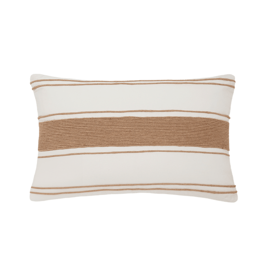 Capa de Almofada Retangular com Bordado em Juta 40x60 - Clocasa | Além do Conforto