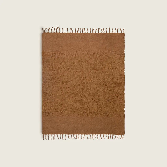 Manta Texturizada em Bouclé Duo Mostarda 130x170 - Clocasa | Além do Conforto