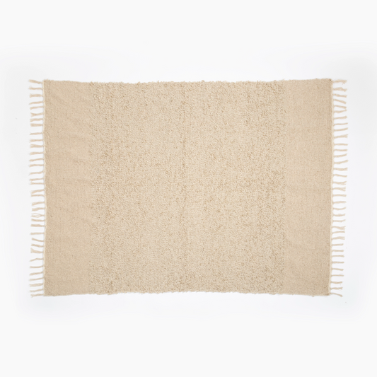 Manta Texturizada em Bouclé Natural 130x170 - Clocasa | Além do Conforto