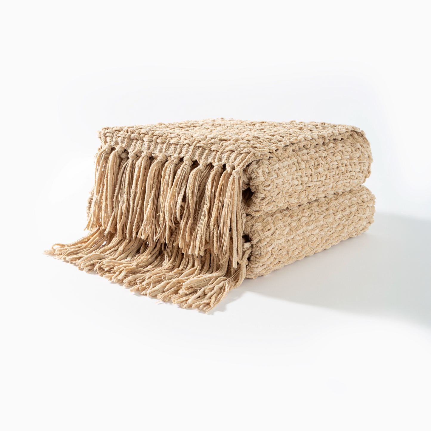 Manta Tramada Bege 130x170 - Clocasa | Além do Conforto