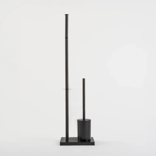 Suporte 2 em 1 Papel Higiênico Escova Sanitária Preto - Clocasa | Além do Conforto