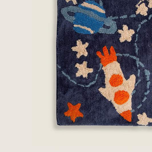 Tapete Infantil com Tema Astronauta Colorido 120x180 - Clocasa | Além do Conforto