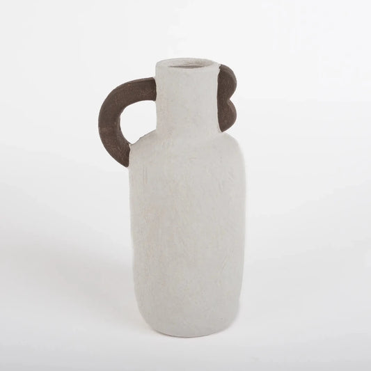 Vaso de Cerâmica Rústico Off White - Clocasa | Além do Conforto