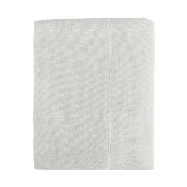 Toalha de Mesa com Bordado Xadrez Branco 140X180
