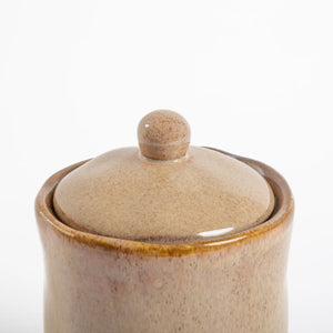 Pote de Cerâmica com Tampa Caramelo