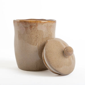Pote de Cerâmica com Tampa Caramelo