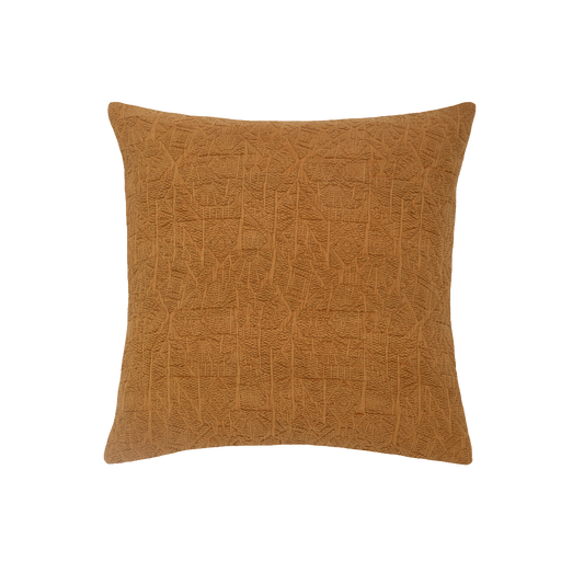 Capa de Almofada em Jacquard Estonado Mostarda 45x45