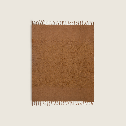 Manta Texturizada em Bouclé Duo Mostarda 130x170