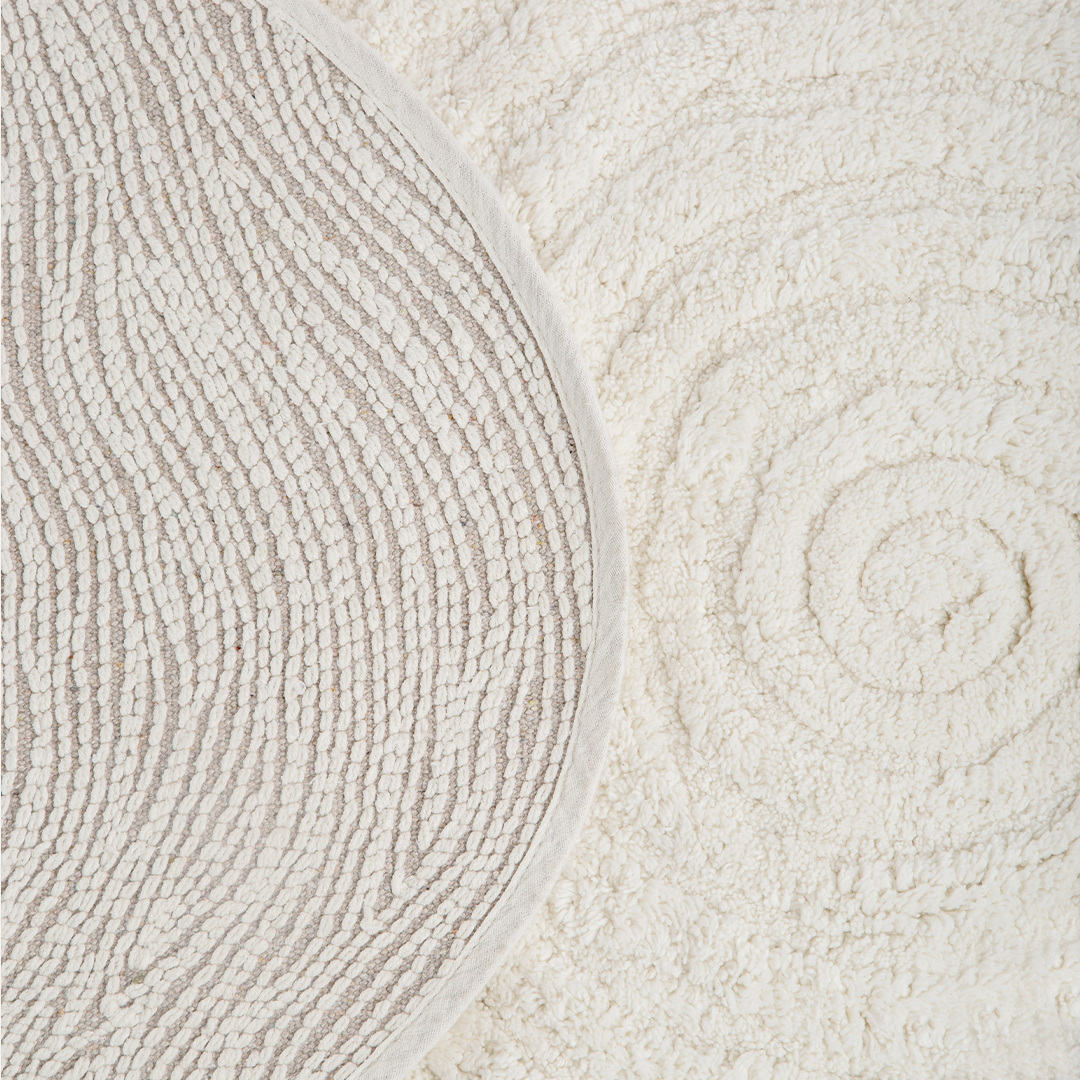 Tapete de Algodão Soft com Ondas em Espiral Orgânico 50x80