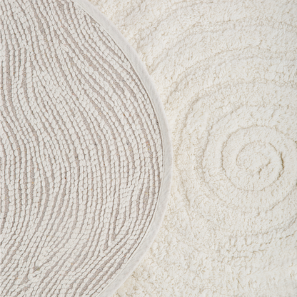 Tapete de Algodão Soft com Ondas em Espiral Orgânico 50x80