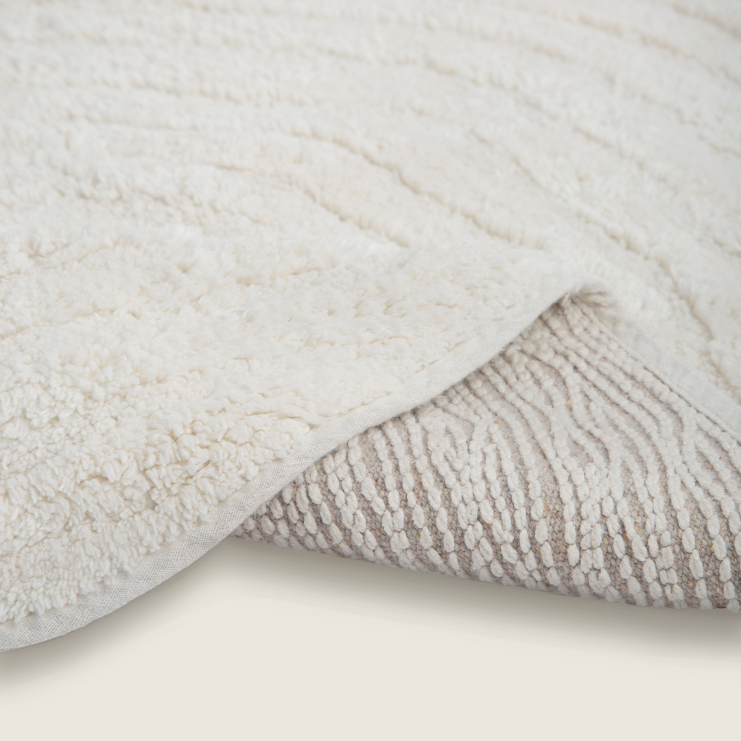 Tapete de Algodão Soft com Ondas em Espiral Orgânico 50x80