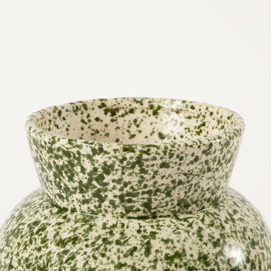 Vaso de Cerâmica Salpicado Verde