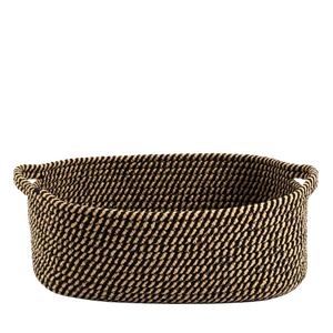 Cesto Organizador Natural com Trama Bicolor Grande