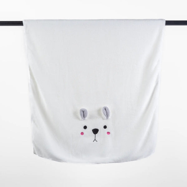 Toalha de Banho com Capuz Urso 70X140 Branco
