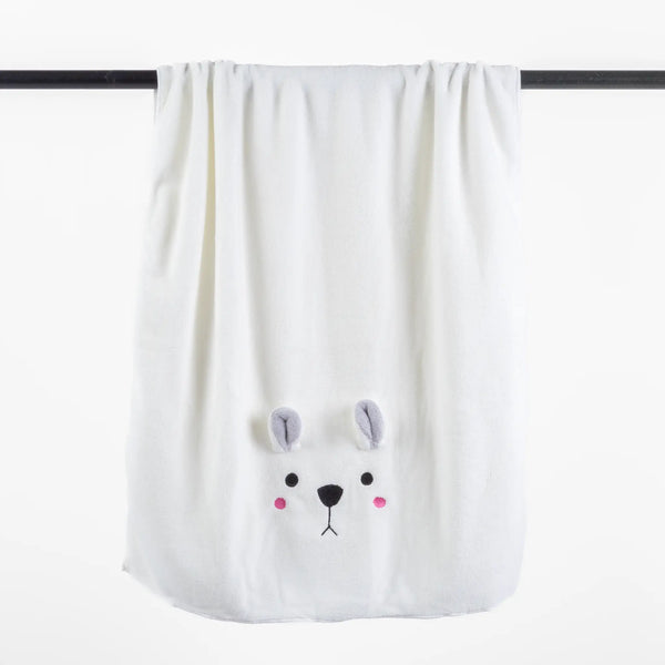 Toalha de Banho com Capuz Urso 70X140 Branco