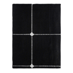 Toalha de Mesa com Bordado Xadrez Preto 140X180