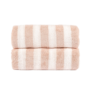 Toalha de Banho Listrada 70X140 Rosa