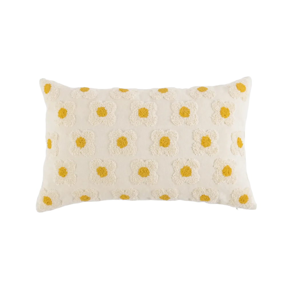 Almofada Margaridas Branco 30x50 - Clocasa | Além do Conforto