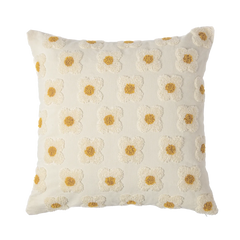 Almofada decorativa para ambientes no tamanho 45x45 cm na cor branca em tecido de alta qualidade com fechamento em zíper invisível, sinônimo de bem-estar e conforto térmico, ideal para momentos de descanso e relaxamento no lar.