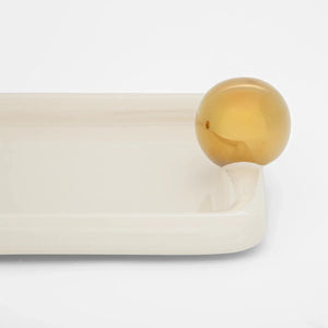 Bandeja Halo Gold Quadrada Creme e Gold - Clocasa | Além do Conforto