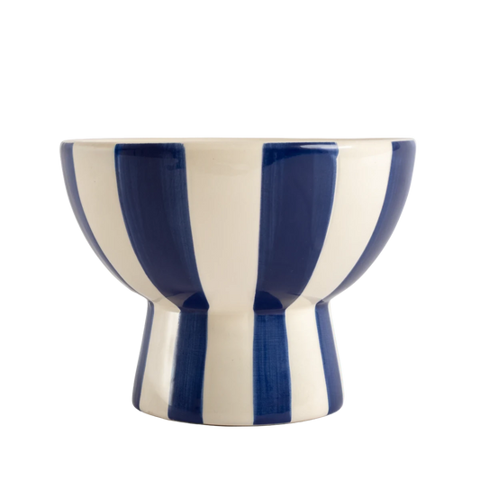 Bowl Cálice Listrado Azul - Clocasa | Além do Conforto