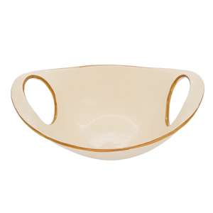 Bowl de Servir Borda Dourada Grande Creme e Gold - Clocasa | Além do Conforto