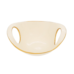 Bowl de Servir Borda Dourada Médio Creme e Gold - Clocasa | Além do Conforto
