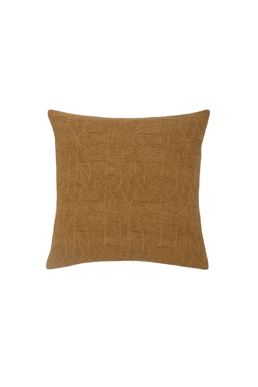 Capa de Almofada em Jacquard Estonado Mostarda 45x45