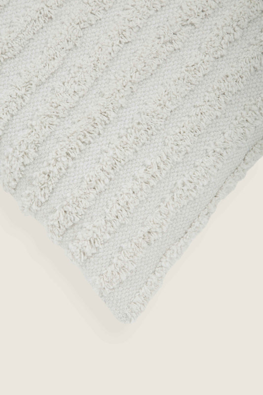 Capa de Almofada Retangular com Listras Tufting 35x75