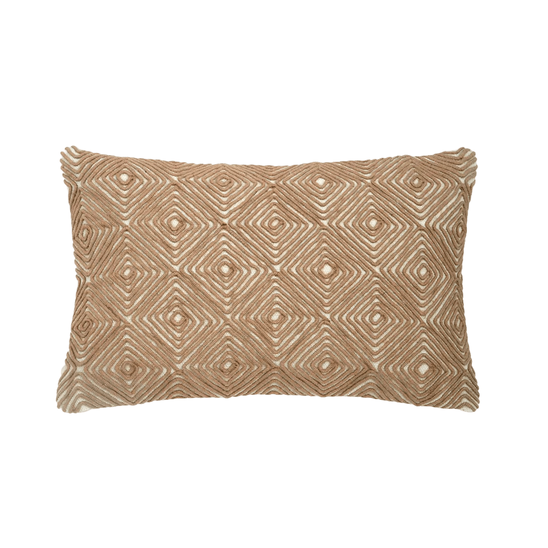 Capa de Almofada com Bordado Geométrico em Juta 40x60 - Clocasa | Além do Conforto