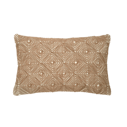 Capa de Almofada com Bordado Geométrico em Juta 40x60 - Clocasa | Além do Conforto