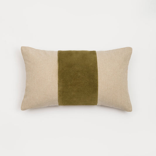 Capa de Almofada de Algodão com Listra em Veludo 30X50 - Clocasa | Além do Conforto