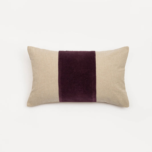 Capa de Almofada de Algodão com Listra em Veludo 30X50 - Clocasa | Além do Conforto