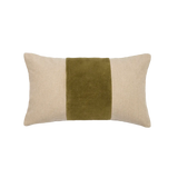 Capa de Almofada de Algodão com Listra Verde Matchá em Veludo 30X50 - Clocasa | Além do Conforto