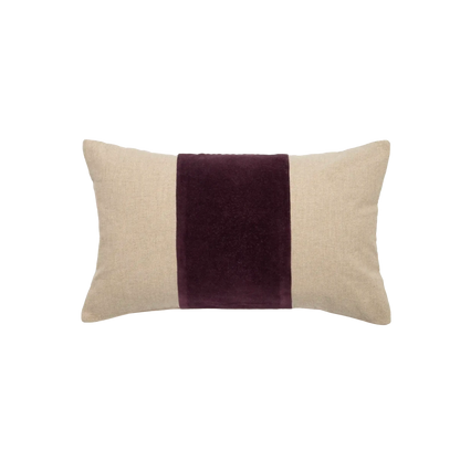 Capa de Almofada de Algodão com Listra Vinho Veludo 30X50 - Clocasa | Além do Conforto