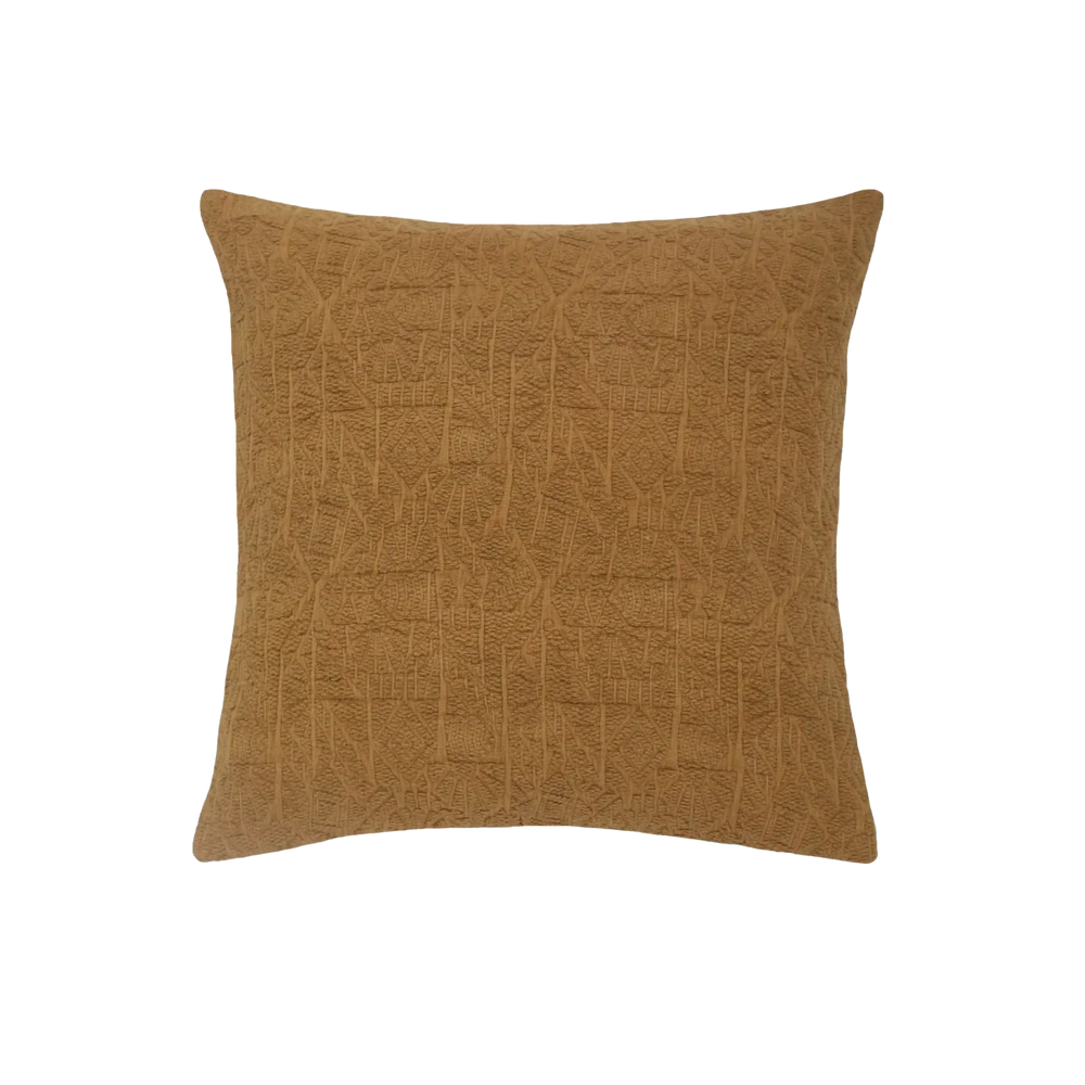 Capa de Almofada em Jacquard Estonado Mostarda 45x45 - Clocasa | Além do Conforto