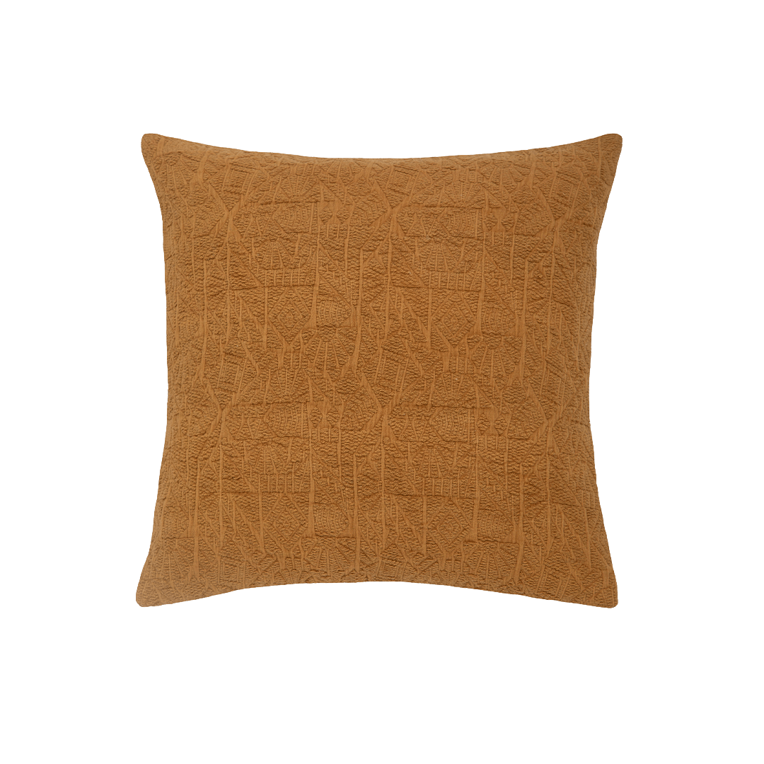 Capa de Almofada em Jacquard Estonado Mostarda 45x45 - Clocasa | Além do Conforto