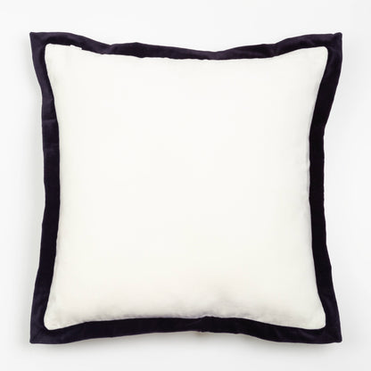Capa de Almofada em Veludo de Algodão Branco/Preto 50X50 - Clocasa | Além do Conforto