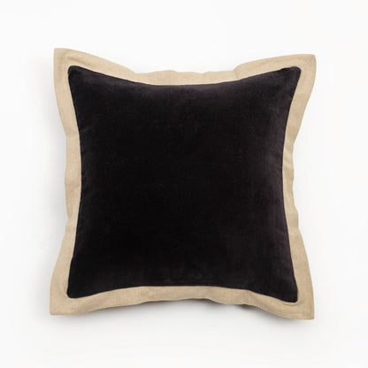 Capa de Almofada em Veludo de Algodão Preto 50X50 - Clocasa | Além do Conforto