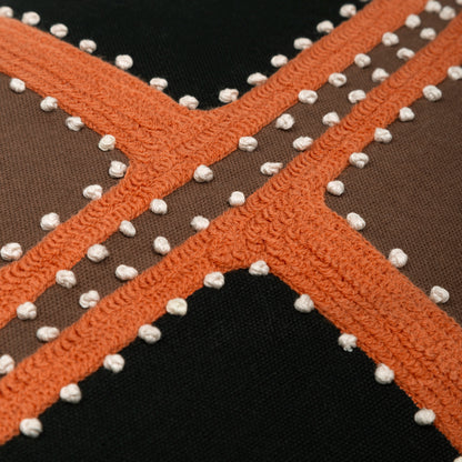 Capa de Almofada Étnica com Pachwork de Poá Bordado 40X60 - Clocasa | Além do Conforto