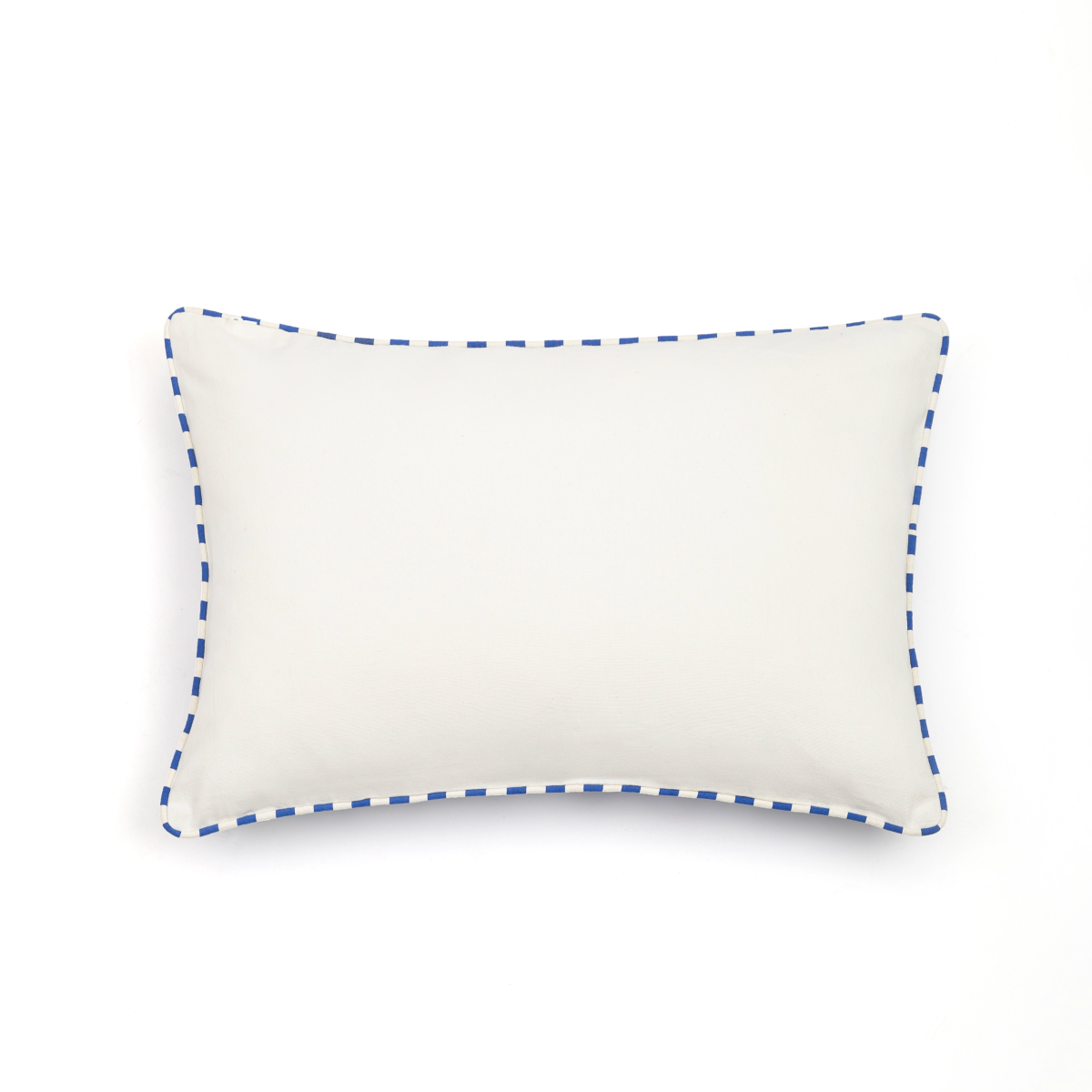 Capa de Almofada Lisa com Vivo Listrado Azul 40X60 - Clocasa | Além do Conforto