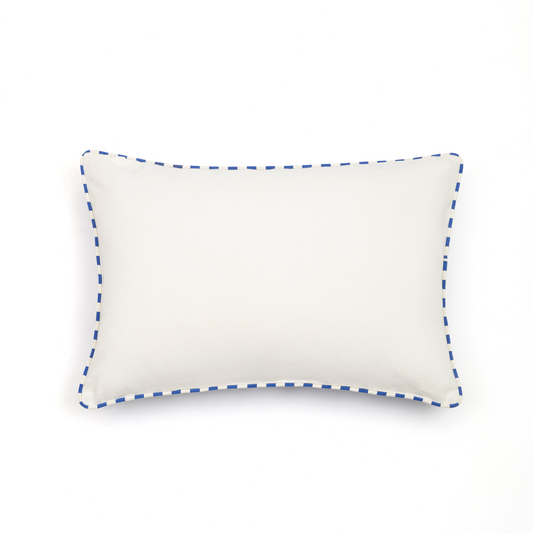 Capa de Almofada Lisa com Vivo Listrado Azul 40X60 - Clocasa | Além do Conforto