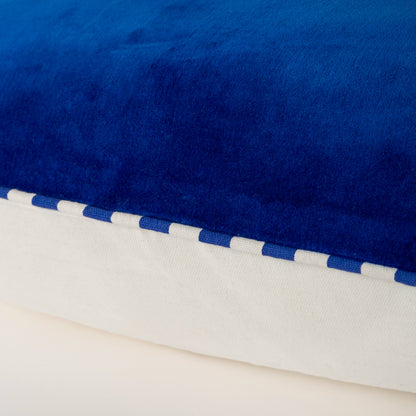 Capa de Almofada Lisa com Vivo Listrado Azul 40X60 - Clocasa | Além do Conforto