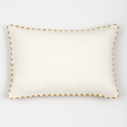 Capa de Almofada Lisa com Vivo Listrado Mostarda 40X60 - Clocasa | Além do Conforto