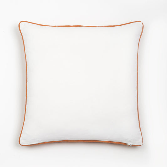 Capa de Almofada Terracota com Verso em Off White 50X50 - Clocasa | Além do Conforto