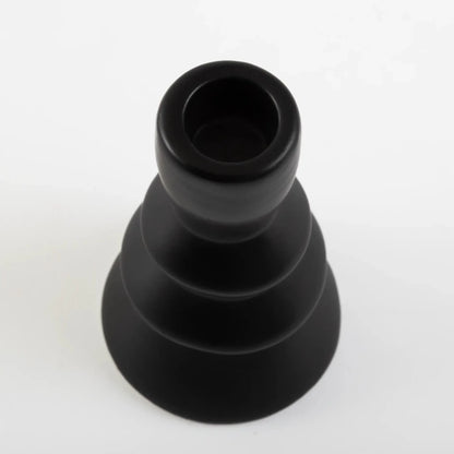 Castiçal de Cerâmica Geométrico Preto - Clocasa | Além do Conforto
