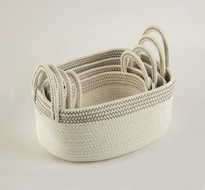 Kit Cestos em Corda Branco